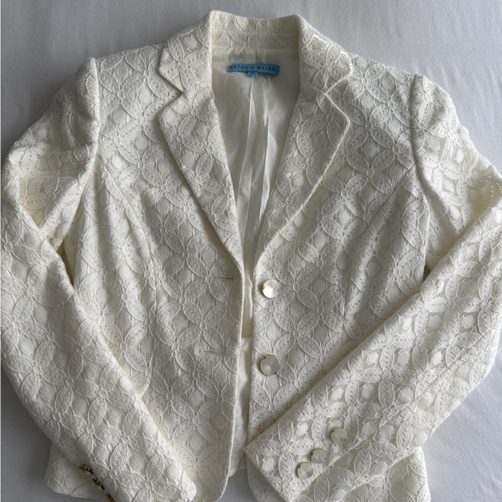 ANTONIO MELANI vintage Ivory Lace Blazer